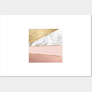 Spliced classic gold marble Posters and Art